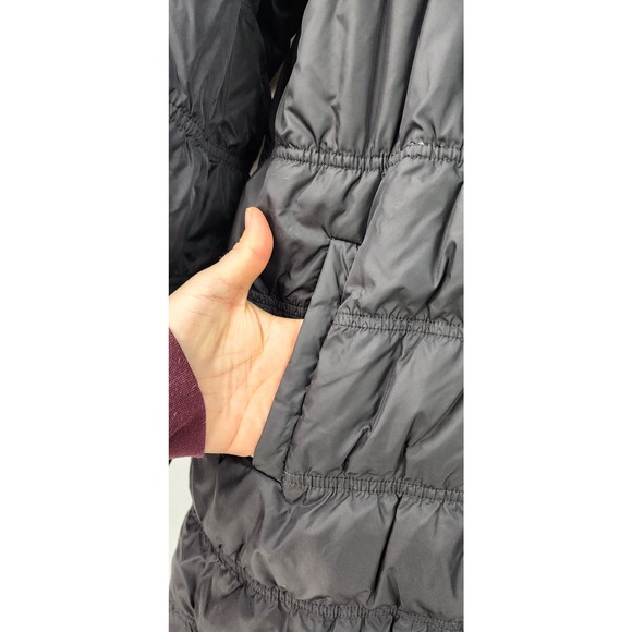 Eileen Fisher Goose Down Black Puffer Coat Small Oversized - Picture 8 of 14